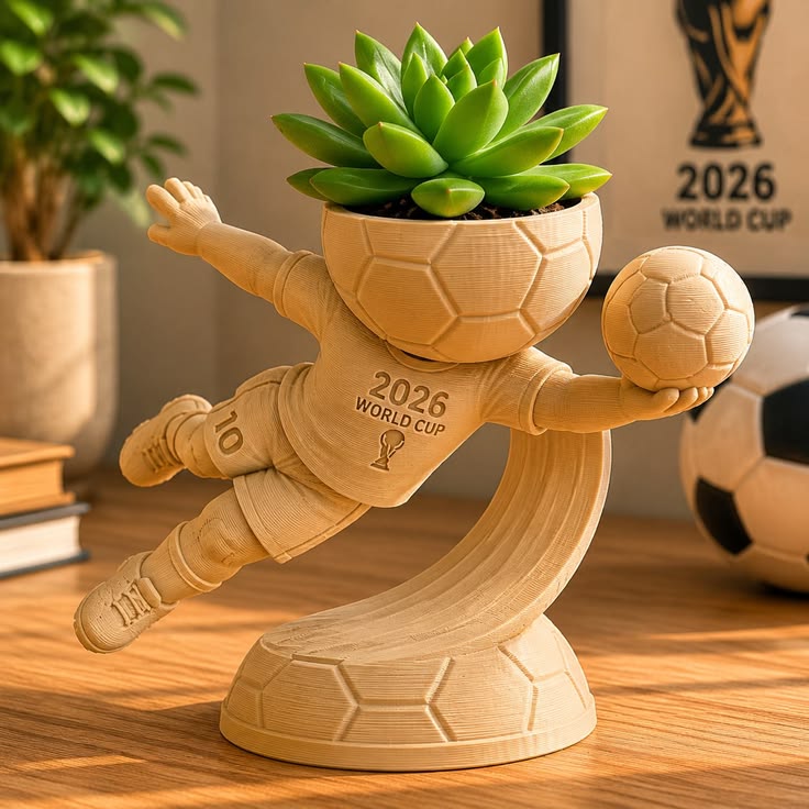 Maceta jugador decorativa